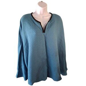 One By Mara Cornejo Textured Poncho Womens XL Blue